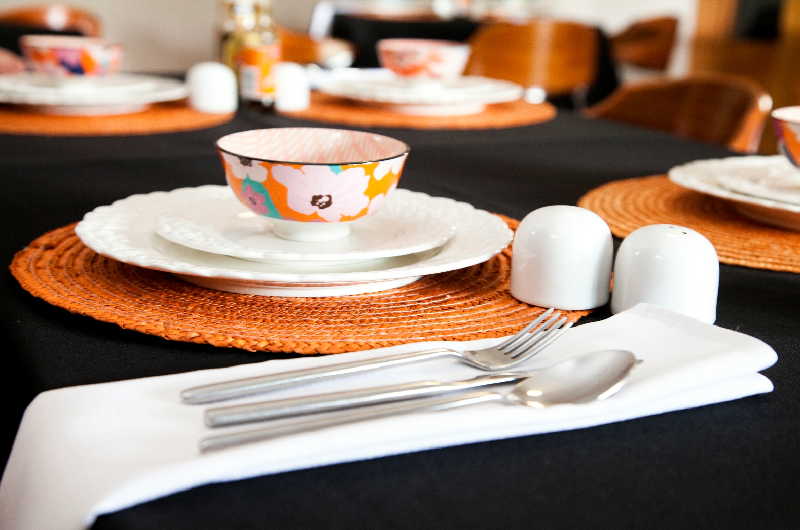 Dining setup at The Gables